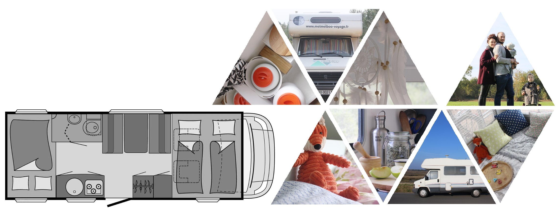 camping-car J5 2.5L turbo diesel challenger 450 SX - le plan général