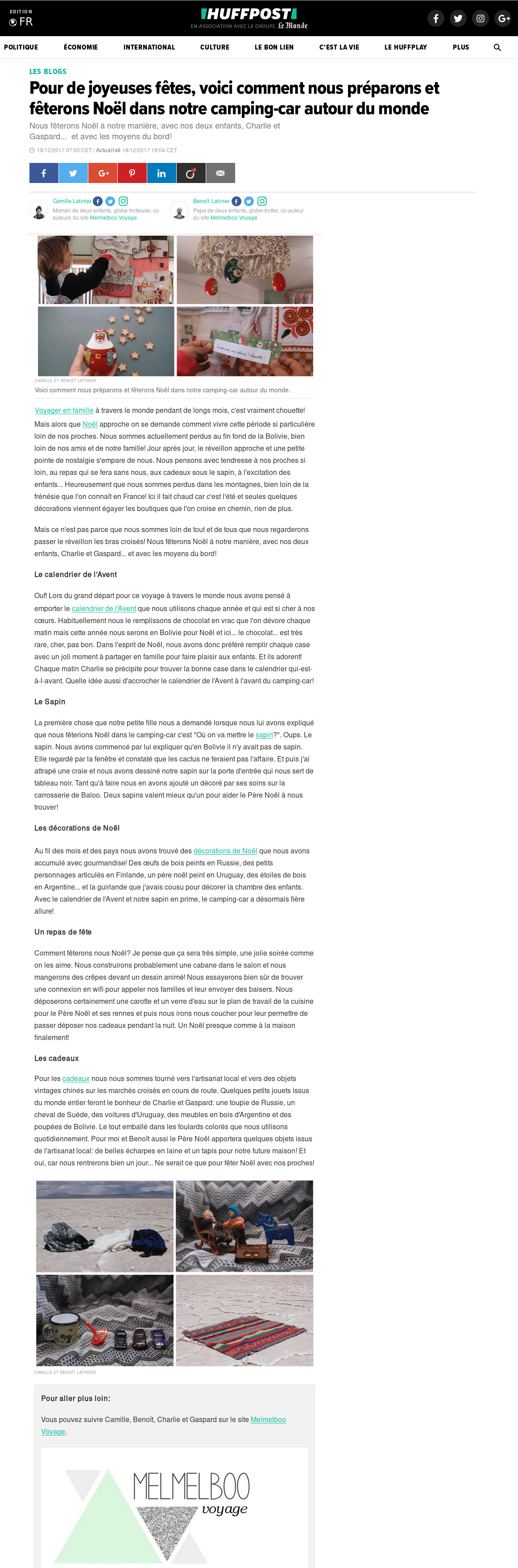 Article paru sur le HUFFINGTON POST